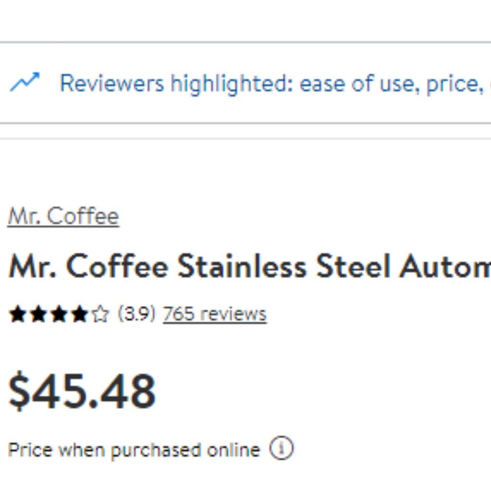 Mr. Coffee Automatic Burr Mill BVMC-BMH23-WM Grinder Electric Stainless & Black - Picture 12 of 12